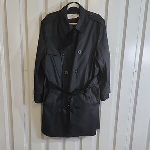 Coach Men's Black Trench Coat Double Breasted Size XL Relaxed Rain Coat
